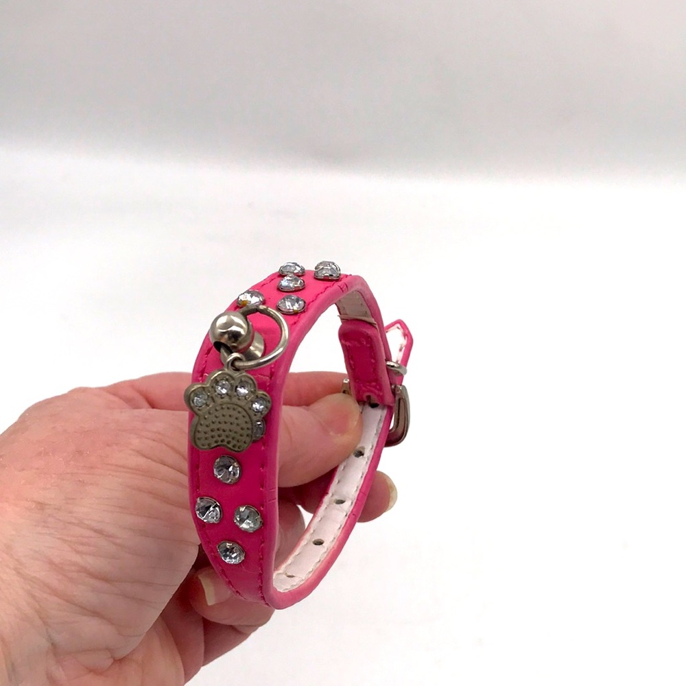 Pink Rhinestones & Large Stud with Tag Ring 10” full length